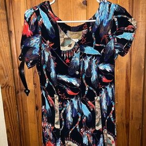 Beautiful flowy Western Style Dress. Feathers Saddle Ridge 7/8